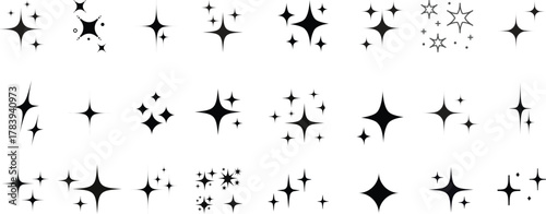 Sparkle star icons. Shine icons. Stars sparkles vector. star sparkle icon, blinking shining star, sparks and sparkle shapes vector illustration Sparkle vector icons set. Shine symbol illustration.