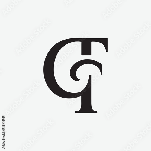 CT Letter Monogram Logo | Elegant Initial Symbol | Modern Typography Design