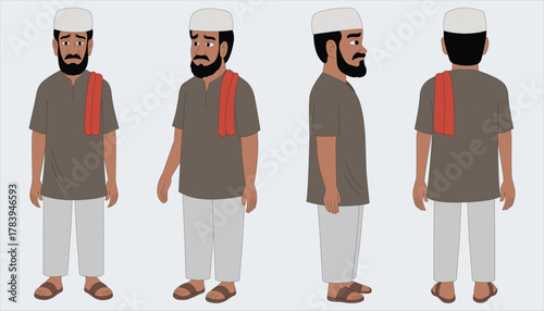 Indian man cartoon character. moral stories for the best cartoon character. the character best for your animation videos
