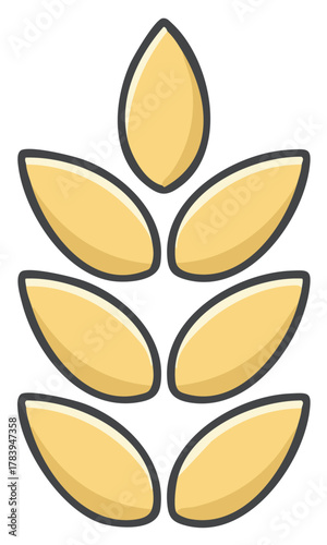 Simple golden grain ear illustration a natural symbol for food agriculture and autumn harvest