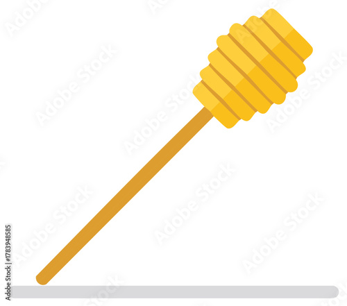 Golden Honey Dipper Kitchen Utensil Icon for Sweet Food and Dessert Preparation