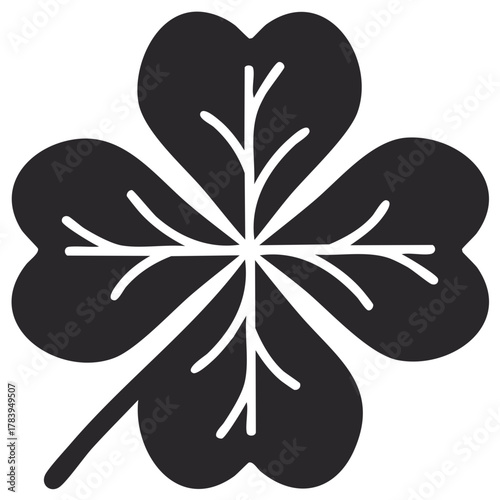 Stylized Four Leaf Clover Symbol for Luck and Good Fortune