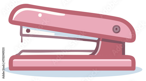 Pink Stapler Icon Flat Illustration Office Supply Vector Graphic Isolated on White Background