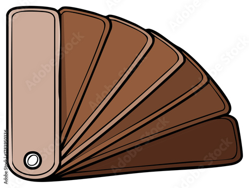 Brown Paint Color Swatch Book for Design and Selection Isolated Vector Illustration