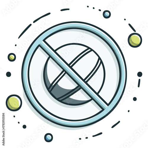 Prohibition Sign of Circular Object Icon Graphic Illustration Cartoon Doodle Style