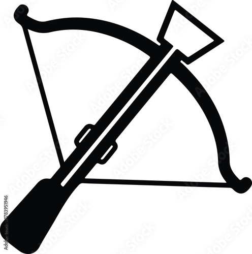 Illustrator Crossbow weapon archery sport shooting symbol Silhouette vector