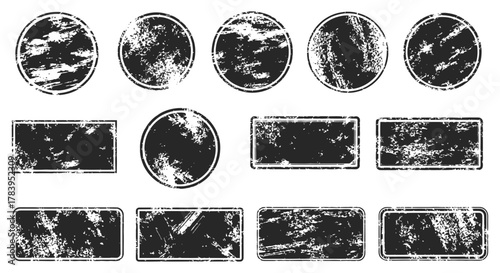 Distressed textures for your designs, grungy circle and rectangle frames, perfect for adding a vintage or worn look to any project