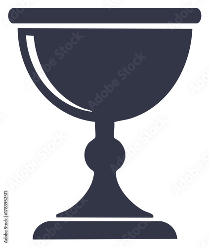 Elegant silhouette of a chalice. Simple vector illustration of holy grail goblet isolated on a clean background.