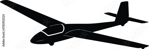 Illustrator Glider airplane design transportation fly silhouette vector