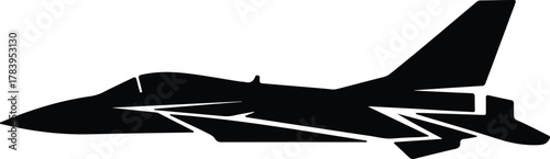 Illustrator modern military jet airplane aircraft black Silhouette vector