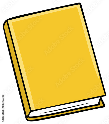 Yellow Book Illustration, Close Up View, Back to School, Education, Learning, Reading Material