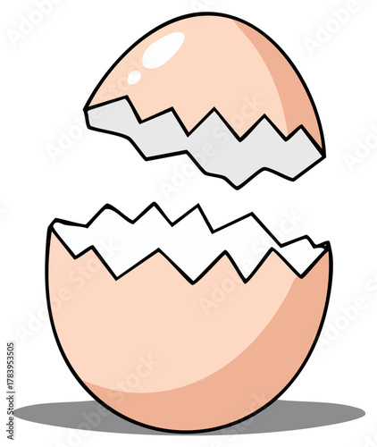 Cracked Egg Shell in Pastel Colors, Indicating New Beginnings or Fragility