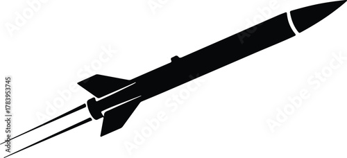 Illustrator Rocket launching with flames vector Silhouette vector