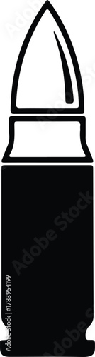Illustrator single bullet ammunition shot weapon danger Silhouette vector