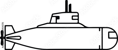 Illustrator Submarine marine nautical underwater vessel military Silhouette vector