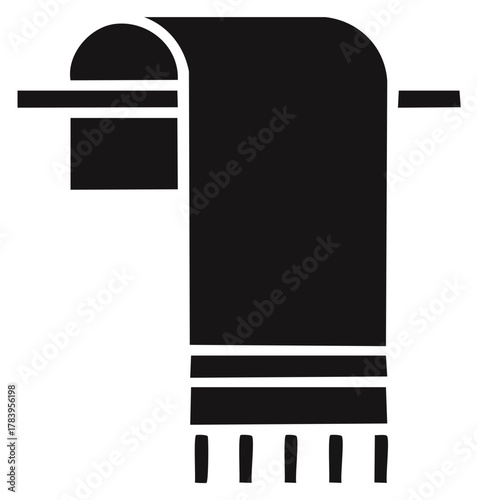 Bathroom towel and toilet paper roll holder essential hygiene icon