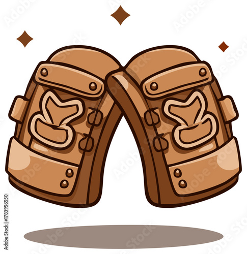 Illustration of Fantasy-style Knee Pads or Armor, for Protection or Cosplay