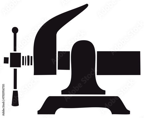 Illustration of a Bench Vise Tool for Woodworking and Metalworking Crafting - Workshop Equipment for Carpentry