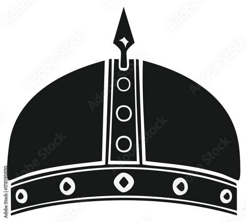 Elegant Black Crown Isolated Illustration Symbol of Power and Authority