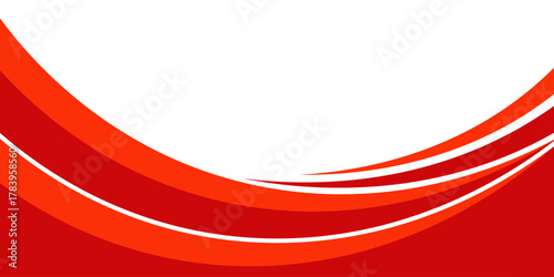 Vector red line background curve element with white space for text and message design, overlapping layers, vector