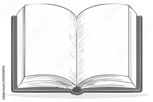 Open Book with Blank White Pages Ready for Your Custom Text or Graphic Design