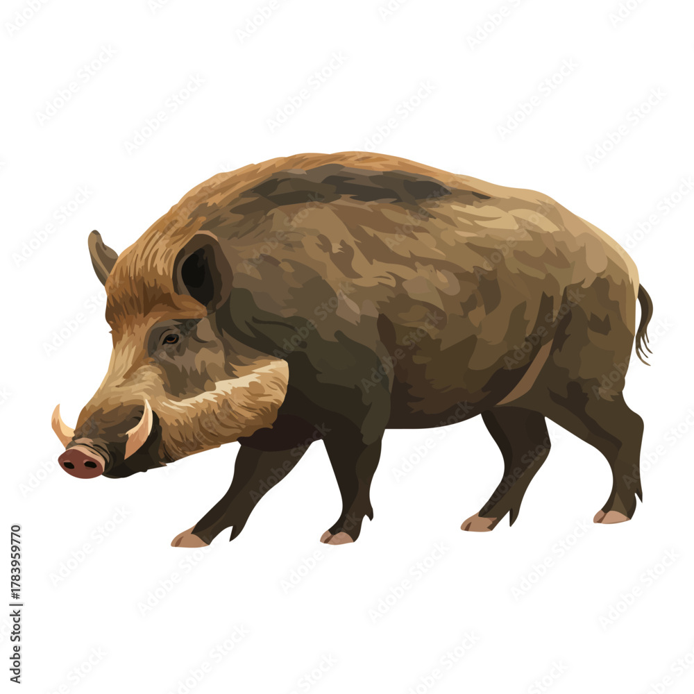 Fototapeta premium Minimal 2D flat vector of a Boar, icon-style illustration on a white background