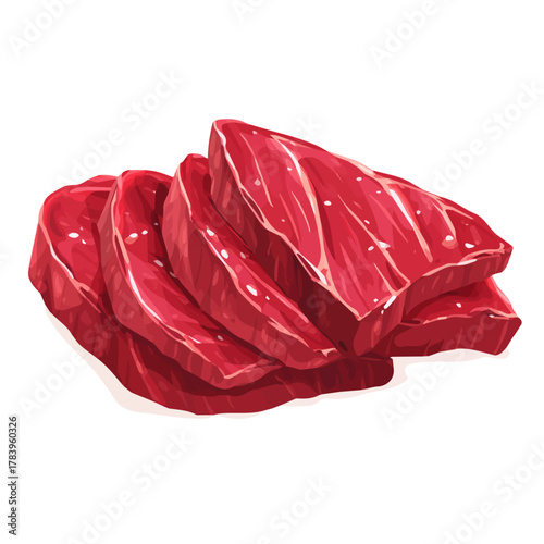 Flat 2D Carne Asada vector illustration, icon graphic on white background