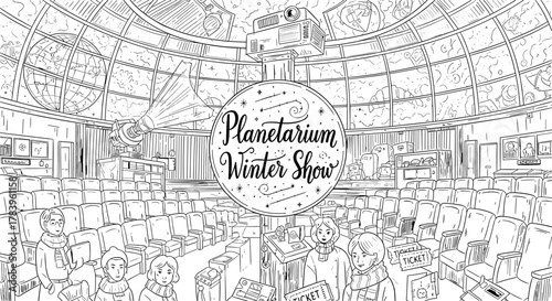 Interactive planetarium winter show with astronomical projections and tickets