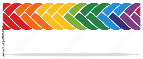 Rainbow Rope Weave Pattern Background Vivid Colors Braided Design