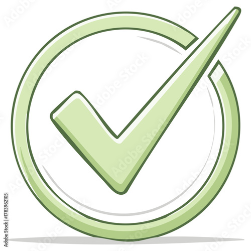 Green check mark in circle, cartoon style, confirming concept.