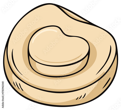 Cartoon illustration of a beanbag chair in light brown color