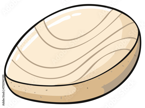 Isolated Wooden Bowl Depicts Empty Grain-Patterned Design of Rustic Carved Serving Dish Illustration