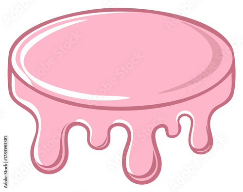 Pink Candy Illustration: Sweet Melt Drip Design Element for Confections and Treats, Graphic Resource for Dessert Concepts
