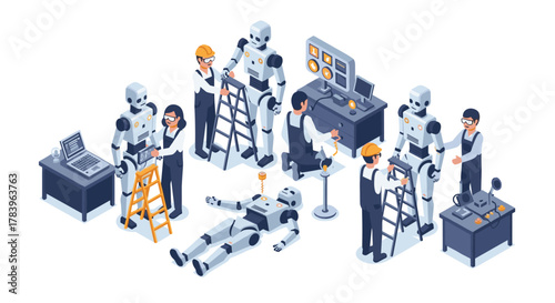 Isometric robotics and human collaboration in modern office setting