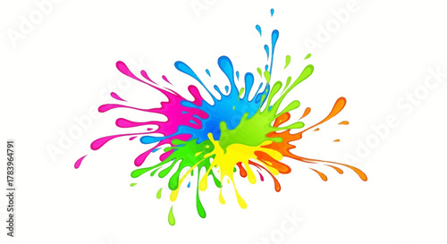 Vibrant splash of color explosion for creative projects, a burst of cheerful hues bringing energy and excitement to designs, originally scalable vector art