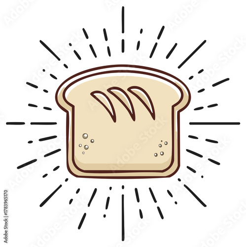 Warm slice of bread radiating light and energy a delicious staple food