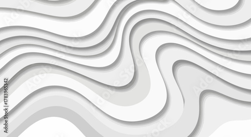 Modern flowing white and gray wave pattern background for elegant designs, adding depth and dimension for creative projects, great for professional presentations