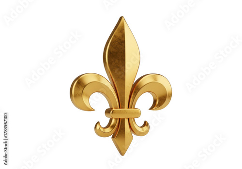 Golden fleur de lis emblem on black background