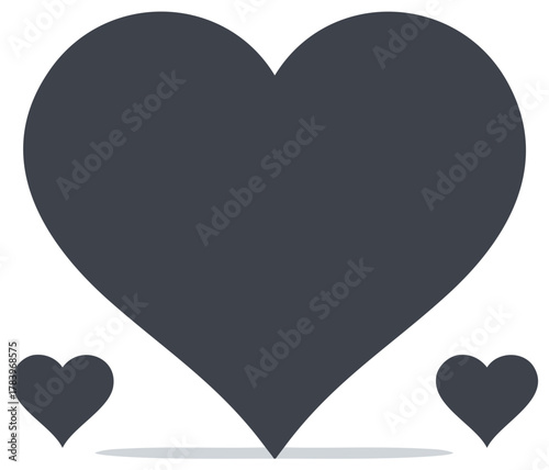 Dark grey heart shapes vector illustration concept for love emotion and passion design