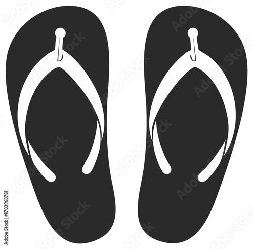 Graphic vector illustration of a pair of flip flops summer footwear