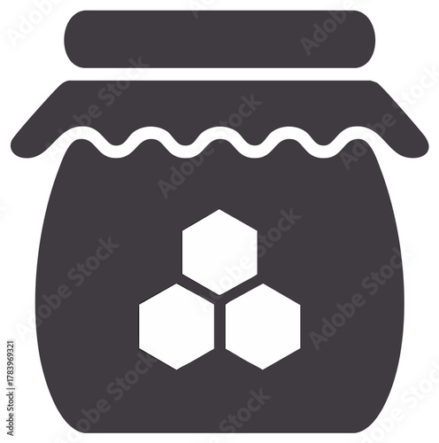 Jar of honey with honeycomb design a symbol for natural sweet food product vector illustration