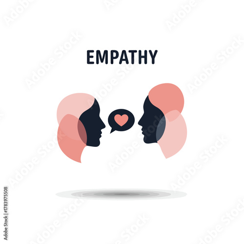Conceptual illustration depicting empathy and emotional connection between two individuals, symbolizing understanding, support, and effective communication in human relationships
