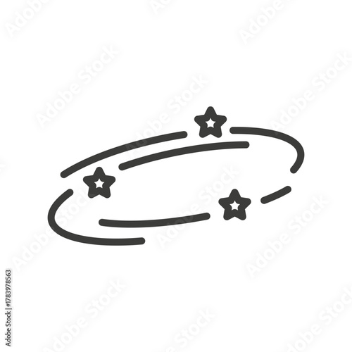 Dizzy icon, Vertigo, Spinning stars, Vector illustration