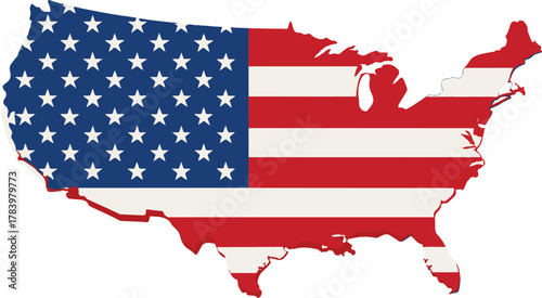 vector illustration of the map of united states of america