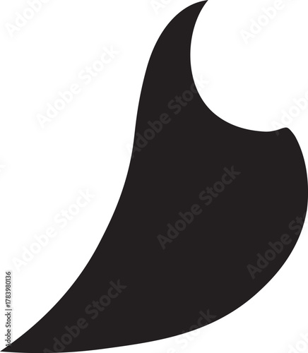 Black acoustic guitar pickguard silhouette isolated