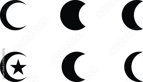 Moon shapes silhouette icon