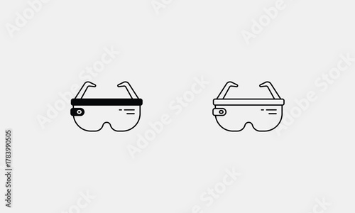 Augmented Reality Glasses vector icon set stock illustration