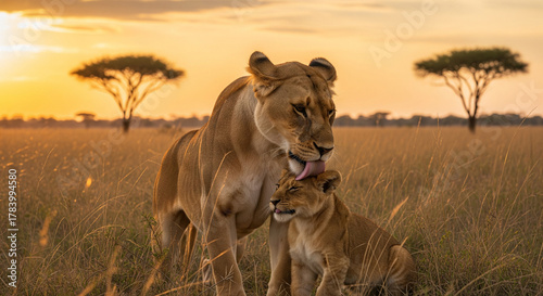 Wallpaper Mural lion cub and lioness Torontodigital.ca
