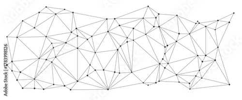 Abstract polygonal mesh with chaotic lines and connected dots perfect for technology backgrounds, science concepts, or digital network themes isolated on white background vector illustration