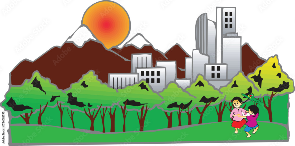 Naklejka premium vector illustration of a house